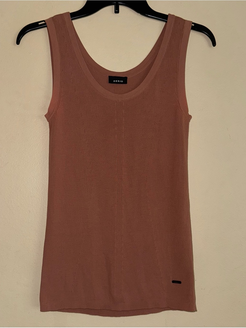 AKRIS Mauve Ribbed 100% Cotton Tank Top Size US 8